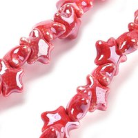 Handmade Porcelain Starfish Beads, Red, 40pcs Strand — Jewelry Beads