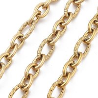 Chaînes en Acier Inoxydable 304 Non Soudées avec Bobine, Plaqué Or 18K — Chaînes, fils et cordons