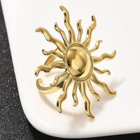 Bague ouverte en acier inoxydable 304 pour femmes, plaquée or 18K — Bijoux fantaisie