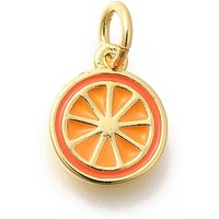 18K Gold Plated Brass Enamel Fruit Charm with Jump Ring