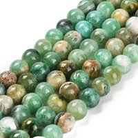 Brins de perles de jaspe vert naturel, ronds, 8-8.5mm — Perles à bijoux