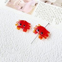 Red Handmade Lampwork Crab Beads, 22x16mm — Jewelry Beads