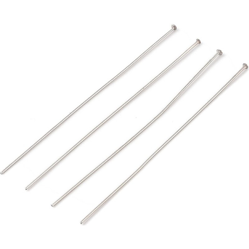 Épingles à tête plate en acier inoxydable 304, 60mm de long, 0.7mm d'épaisseur — Accessoires pour bijoux