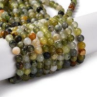 Fils de perles en jade naturel, rond 4-5mm, trou de 1.2mm — Perles à bijoux