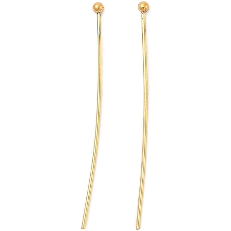 Épingles à tête ronde en acier inoxydable 304, plaquées or 18K, 36x1.8mm — Accessoires pour bijoux