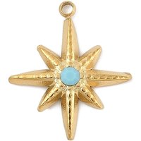Charms Étoiles en Acier Inoxydable 304 avec Rhinestone, Plaqué Or 18K — Breloques et pendentifs