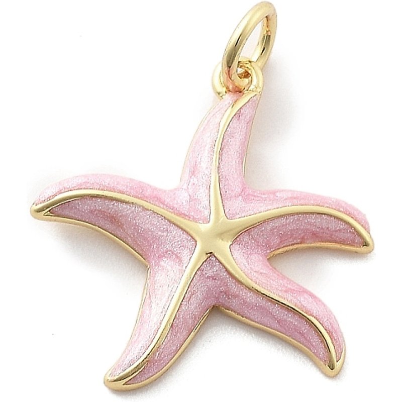 Brass Enamel Starfish Charm Pendant with 18K Gold Plating — Charms & Pendants