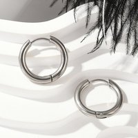 Boucles d'oreilles Huggie en acier inoxydable 202, hypoallergéniques, 16x2.5mm