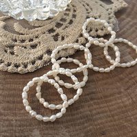 Bague Élastique en Perles de Nacre Naturelle pour Femmes — Bijoux fantaisie