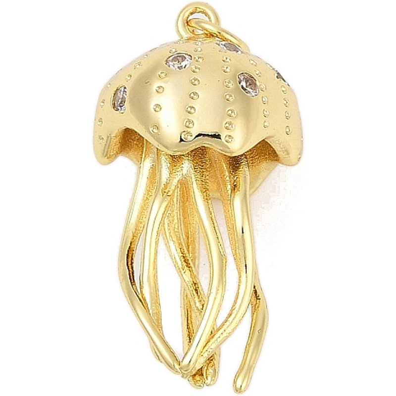 Charms en Zircon Cubique Micro Pave en Laiton, Plaqué Or 18K — Breloques et pendentifs