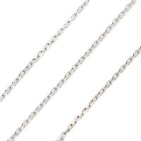 925 Sterling Silver Soldered Paperclip Chains, 1.5x1x0.5mm
