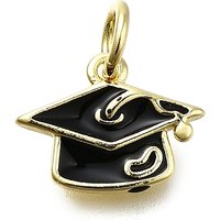 Brass Enamel Graduation Cap Charm with Jump Ring