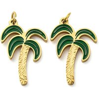 304 Stainless Steel Coconut Tree Charms with Jump Ring