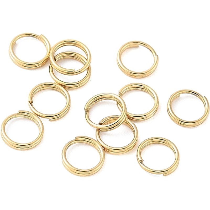 304 Stainless Steel Split Rings, Double Loops Jump Rings, 18K Gold Plated — Jewelry Findings