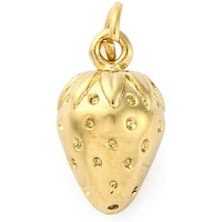 Charm en Acier Inoxydable 304 en Forme de Fraise avec Anneau, Plaqué Or 18K — Breloques et pendentifs