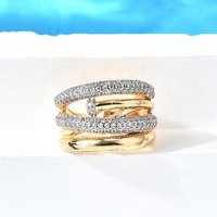 Bagues à Manchette Ajustables en Laiton avec Zircon Cubique Micro Pave