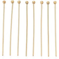 Épingles en acier inoxydable 304, plaquées or 18K, 35mm, 100pcs