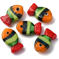 Handmade Lampwork Fish Beads in Red — Jewelry Beads
