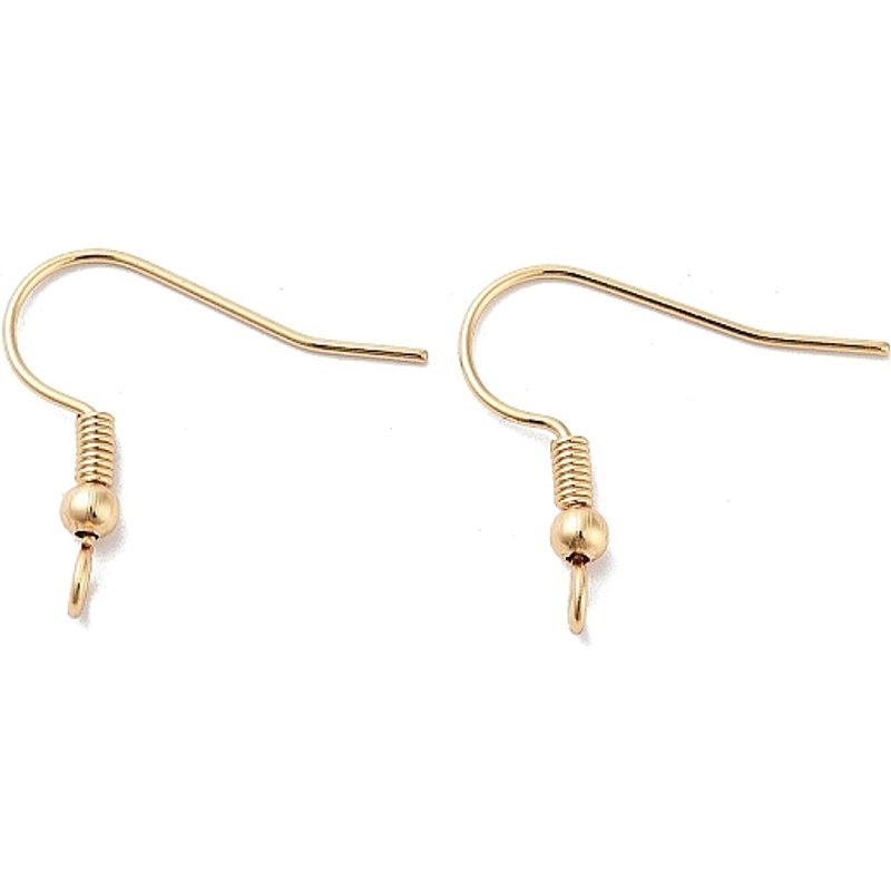 Crochets de Boucles d'Oreilles Français en Acier Inoxydable 316 avec Plaquage en Or 18K — Accessoires pour bijoux