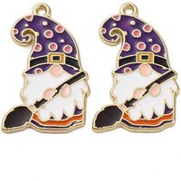 Pendentif Gnome en Émail Alliage Doré, Sans Cadmium, Nickel, Plomb — Breloques et pendentifs
