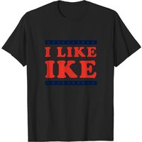 I Like Ike Cool T-Shirt for Men in Black