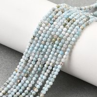 Brins de perles de Larimar naturel, facettées, rondes, 2mm, 181pcs — Perles à bijoux