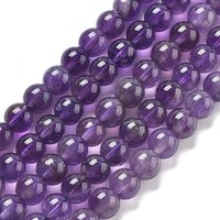 Natural Amethyst Beads Strand, Round, 6mm, 0.8mm Hole — Jewelry Beads