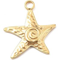 Pendentif Étoile de Mer en Acier Inoxydable 304, Plaqué Or 18K — Breloques et pendentifs