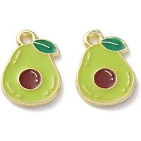 Charm en alliage d'émail - Avocat, or léger et vert pâle — Breloques et pendentifs