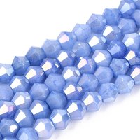 Faceted Electroplated Opaque Glass Beads Strands, Royal Blue — Jewelry Beads