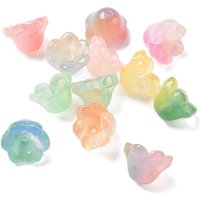 Capsules de Perles en Verre Transparent avec Poudre Pailletée, Couleurs Mélangées — Perles à bijoux
