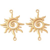 304 Stainless Steel Spiral Sun Connector Charms, Golden — Jewelry Findings