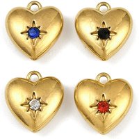 Charm en Acier Inoxydable 304 avec Rhinestone et Plaquage en Or — Breloques et pendentifs