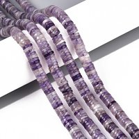 Brins de perles d'améthyste naturel, perles disc, heishi, 6x1-2mm — Perles à bijoux