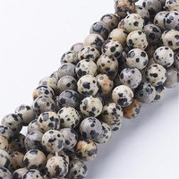 Natural Dalmatian Jasper Beads Strands, Round, 8mm, 38cm — Jewelry Beads