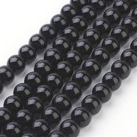 Synthetic Black Stone Beads Strands, Round, 8mm, 49pcs — Jewelry Beads