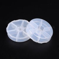 Plastic Bead Containers with Flip Top, 6 Compartments