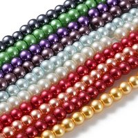 Fils de perles en verre, rondes, couleurs mélangées, 4mm, 215pcs — Perles à bijoux