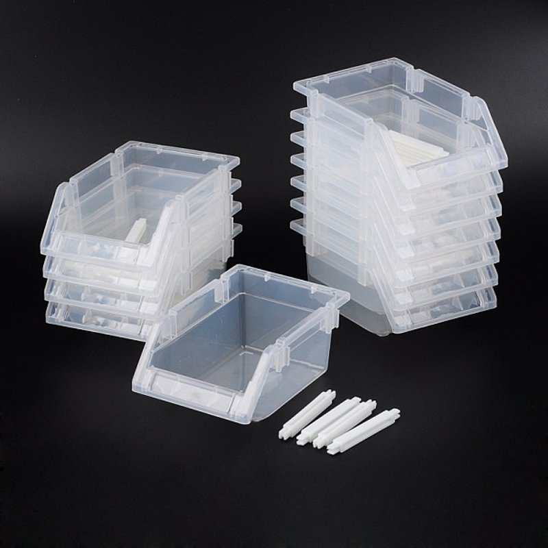 Plastic Beads Display Trays, Clear, 12-Piece Set — Jewelry Display & Storage