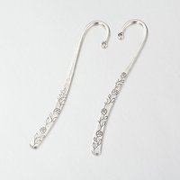 Marque-page en argent tibétain, sans plomb, finition argent antique — Accessoires pour bijoux