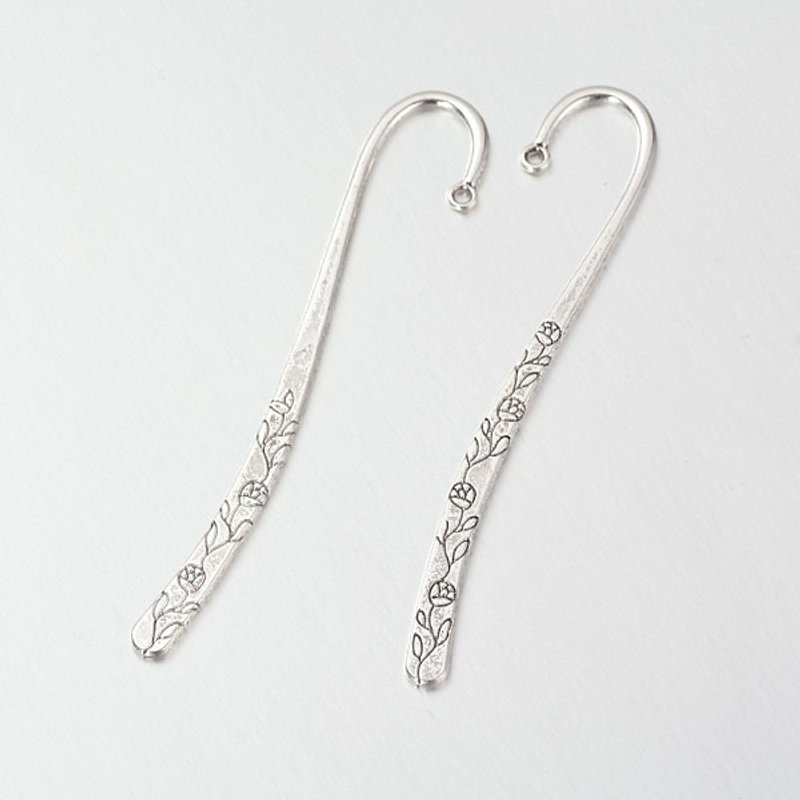 Marque-page en argent tibétain, sans plomb, finition argent antique — Accessoires pour bijoux