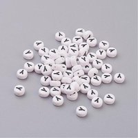 Acrylic Flat Round Letter Beads with Horizontal Hole, 7x4mm — Jewelry Beads