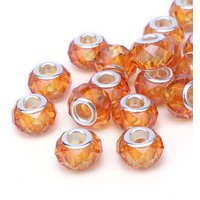 Handmade Glass European Beads with Large Hole, Indian Red — Jewelry Beads