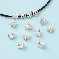 Bails Tubulaires Européens en Alliage de Zinc et Bails à Boucle, Argent — Accessoires pour bijoux