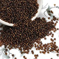 12/0 Glass Seed Beads, Silver Lined, Round, Brown, 2mm — Jewelry Beads