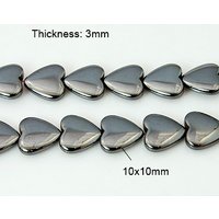 Non-Magnetic Synthetic Hematite Heart Bead Strands, Black — Jewelry Beads