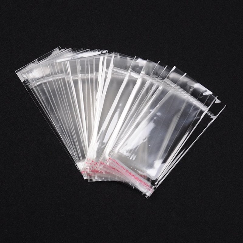 Sacs en Cellophane Clairs, Rectangulaires, 14x6cm, Taille Intérieure 8.5x6cm — Rangement et présentation