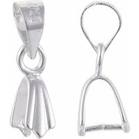 Bails de pince en laiton, argent, 11x5mm, trou : 3mm