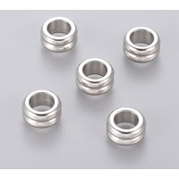 Tarnish Resistant 304 Stainless Steel Grooved Column Beads