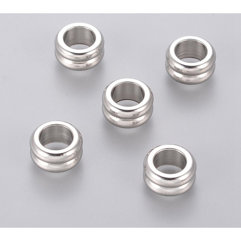Tarnish Resistant 304 Stainless Steel Grooved Column Beads — Jewelry Beads